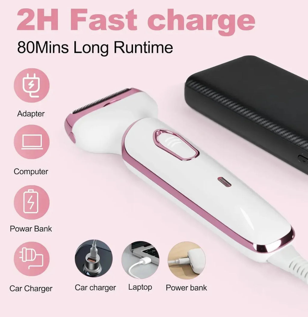 Depiladora Eléctrica 4 En 1 Recargable — Facial y Corporal