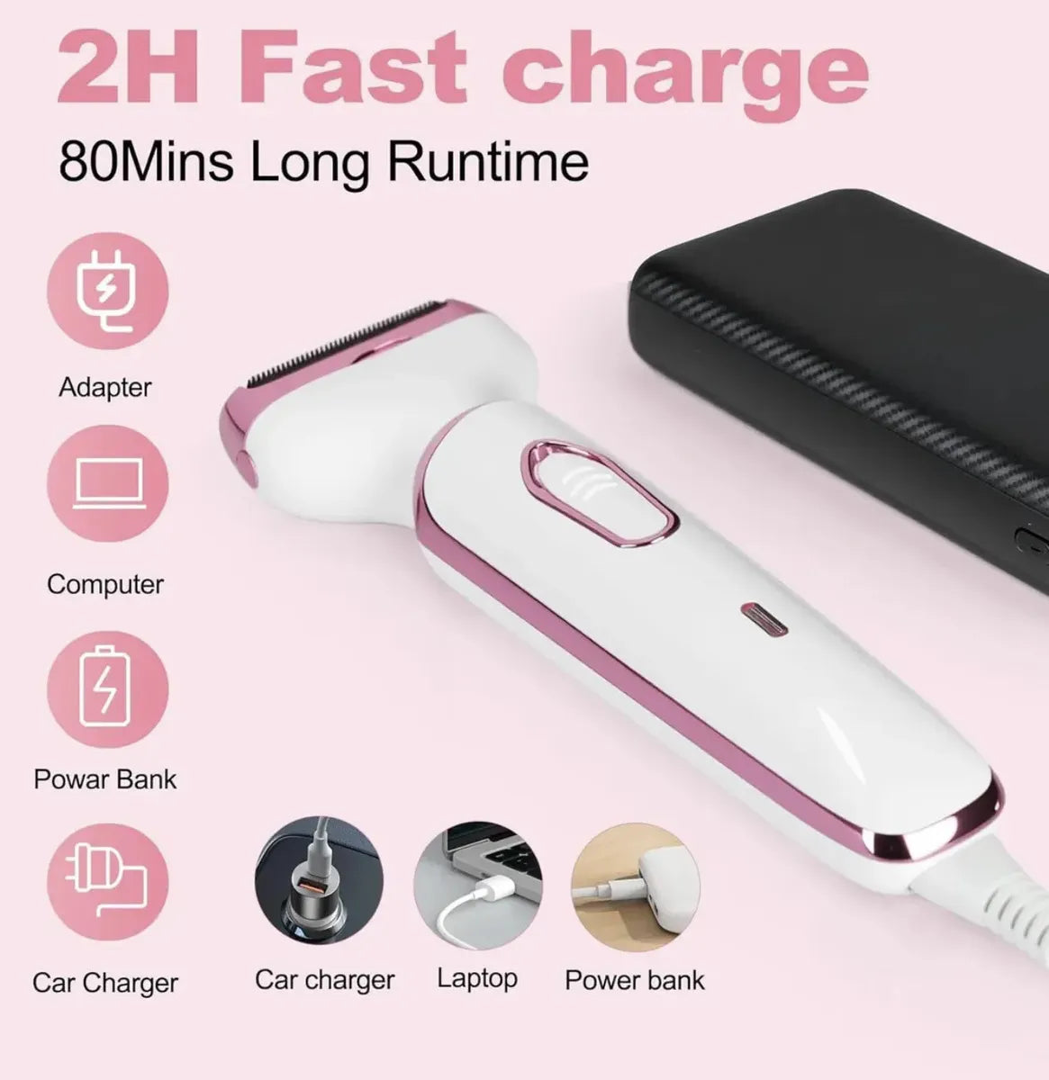 Depiladora Eléctrica 4 En 1 Recargable — Facial y Corporal